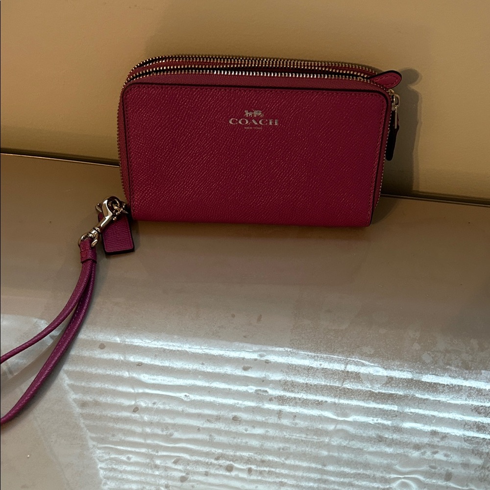 Coach Pink Wristlet Clutch